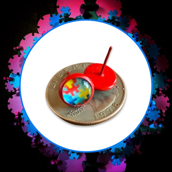 Autism Awareness Stud Earrings - Picture 2 of 5